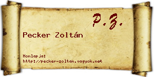 Pecker Zoltán névjegykártya