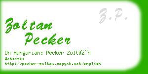 zoltan pecker business card
